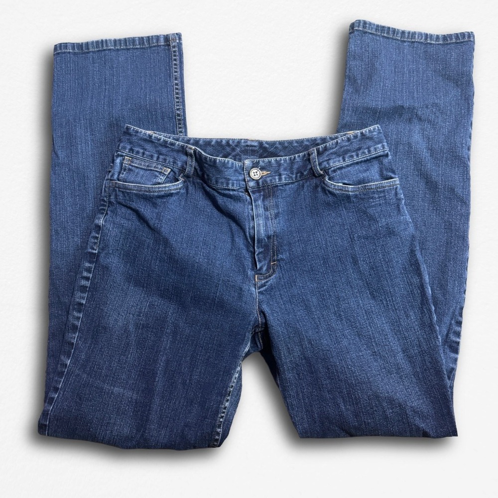 Doncaster Womens Straight Leg Jeans Dark Wash Blue Denim‎ Size 8